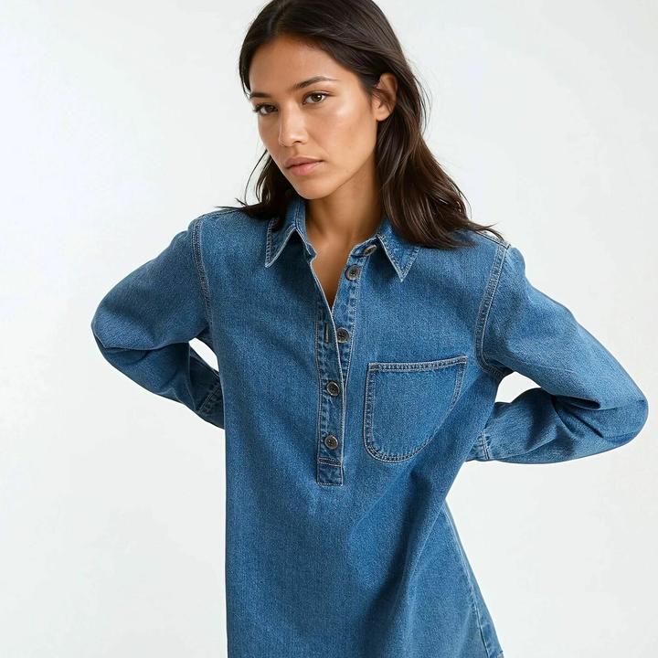Produktbild La Redoute Collections Kurzes Jeanskleid Signature ALBANE (36)