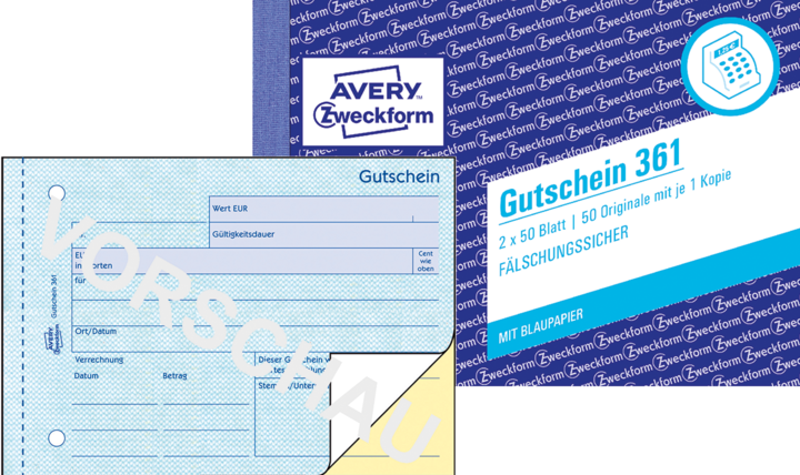 Produktbild Avery Gutschein (50 x)