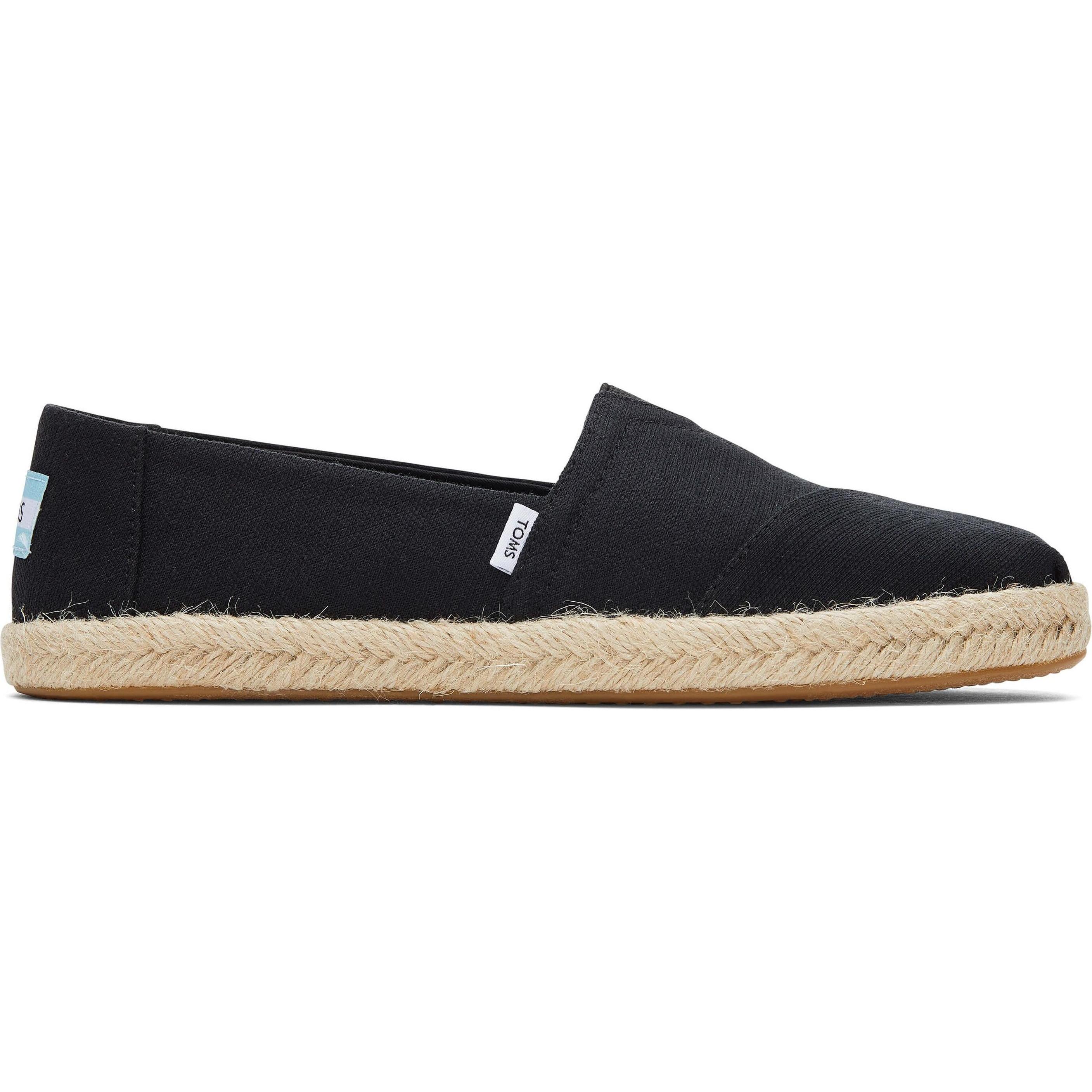 Toms, Damen, Sneaker, Women's Alpargata Rope Recycled Cotton, Schwarz, (37.5)
