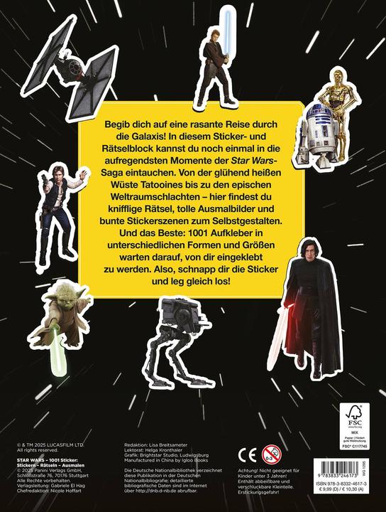 Produktbild Panini Star Wars: 1001 Sticker - Stickern - Rätseln - Ausmalen