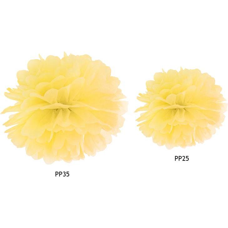 Thumbnail - Partydeco Tissue paper Pompom, yellow, 25cm (1 pkt / 1 pc.)