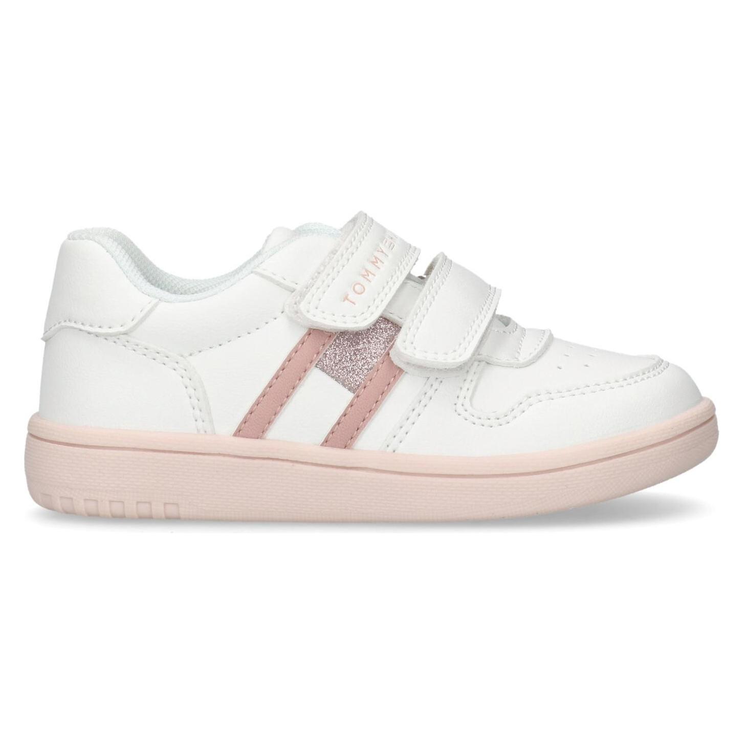 Tommy Hilfiger, Mädchen, Sneakers, Flag Velcro, Weiss, Pink, (23)