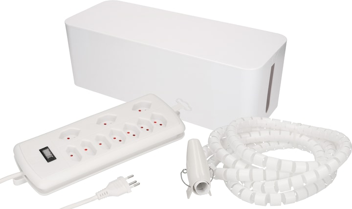 Image du produit Max Hauri Kit de gestion des câbles Cable Home : boîte grande + station d'alimentation + tuyau spiralé
