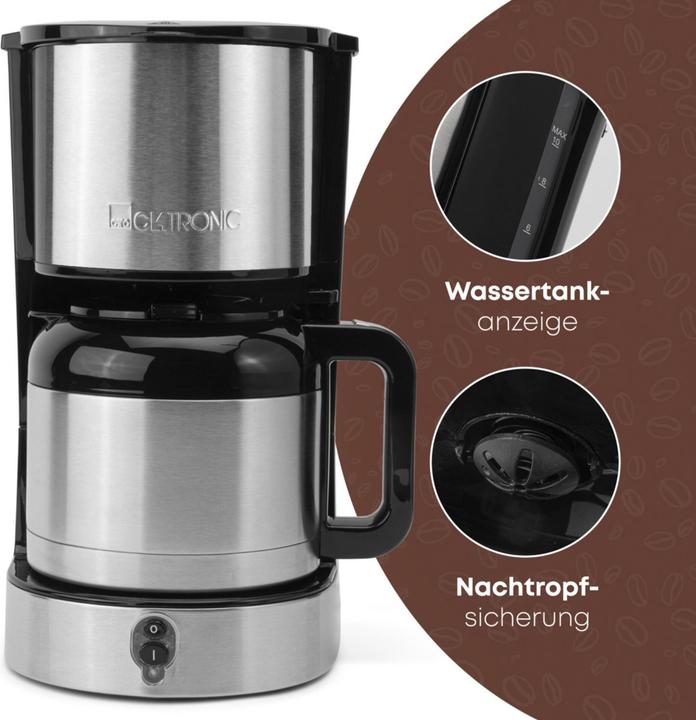Actual product image Clatronic KA 3805 Coffee maker silver, 8-10 cups