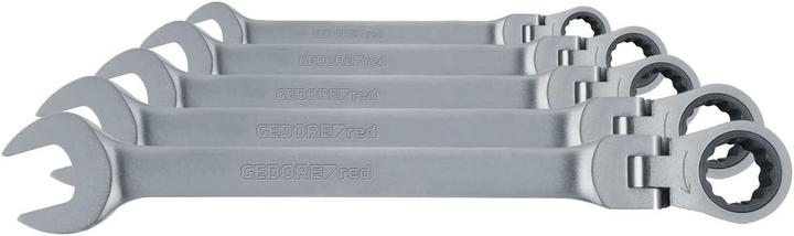 Actual product image Gedore Red red R07305005 Hinged ring ratchet open-end spanner set SW8-19 mm (19 mm, 12 mm, 14 mm, 16 mm, 10 mm, 18 mm, 17 mm, 11 mm, 15 mm, 8 mm, 9 mm, 13 mm)