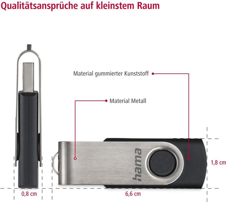 Produktbild Hama Rotate USB 2.0 (64 GB, USB-A)