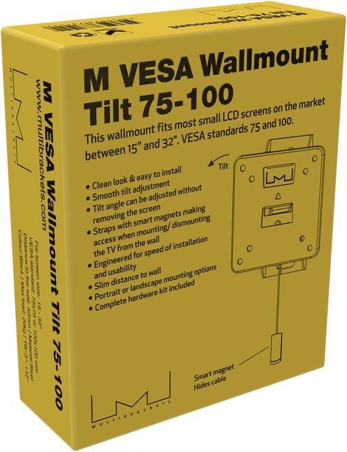 Image du produit Multibrackets Support mural jusqu'à 32", métal, noir, max 20 kg (Mur, 20 kg, 15" - 32")