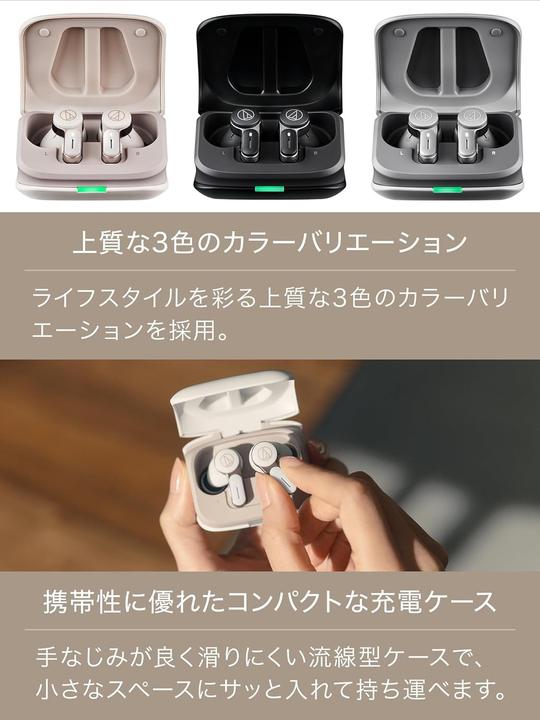 Actual product image Audio-Technica Kompiuterio kolonėlės WIRELESS EARBUDS ATH-TWX7 Baltas (ANC, 6.50 h, Wireless)
