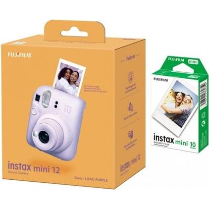 Fujifilm Instax Mini 12 + instax mini glossy, Macchina fotografica istantanea, Viola