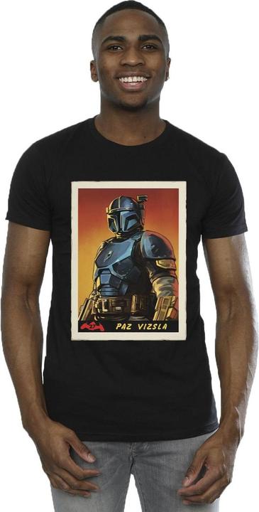Actual product image Star Wars Mens The Mandalorian Paz Vizla Card T-Shirt (L)