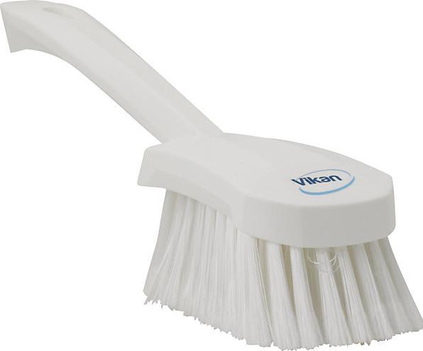 Actual product image Fincke Short handled hand brush, soft, spliced, pack of 10, white. (10 pcs.)