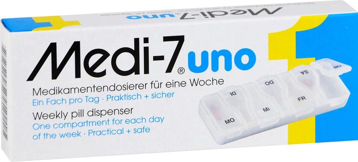 Medi-7 Uno Medikamentendosierer für eine Woche, ein Fach pro Tag, 1 St. Behältnis