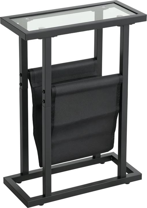 Image du produit Homcom Couchtisch Metall, Hartglas Schwarz (40 x 40 x 55.50 cm)