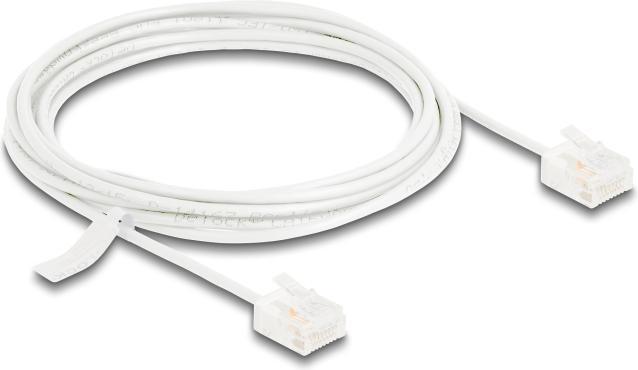 Produktbild Delock RJ45 Netzwerkkabel Cat.6 UTP Ultra Slim 3 m weiss mit (U/UTP, CAT6, 3 m)
