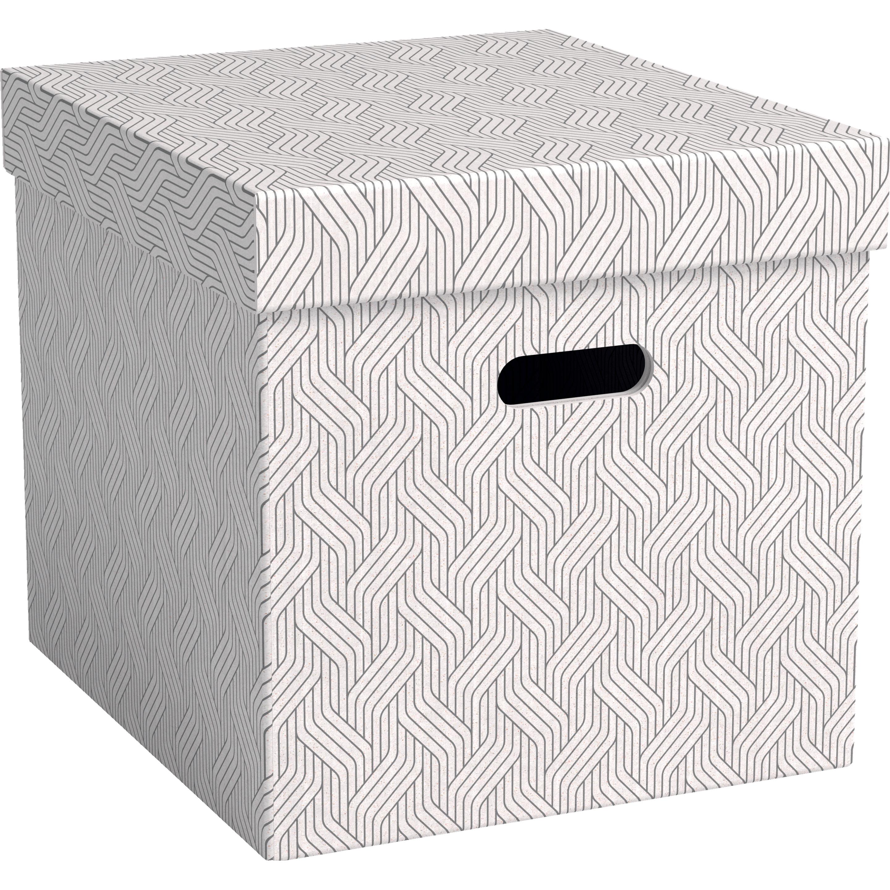 von, Box portaoggetti, Scatola d'archivio Cube 29 l, 3 pezzi, bianco (32.32 cm, 29 l, 3x)