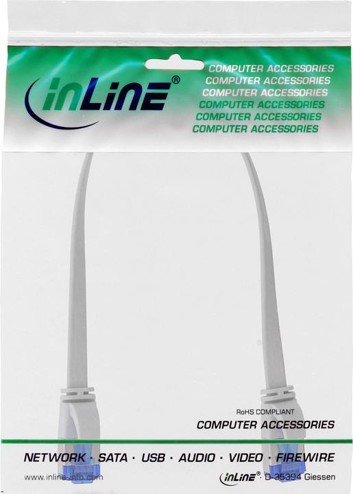 Actual product image InLine Patch cable flat (U/FTP, CAT6a, 0.30 m)