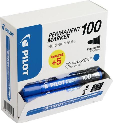 Produktbild Pilot Permanent Marker Rundspitze 100 blau 20 Stück (20 x)