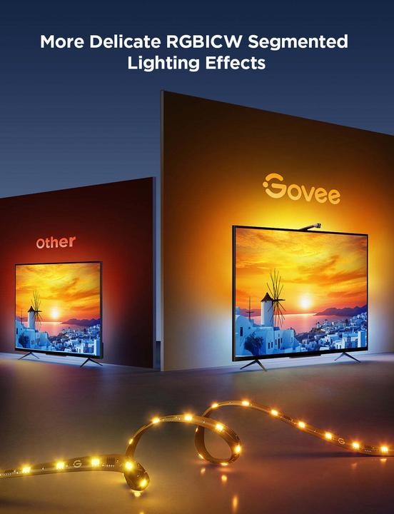 Produktbild Govee TV Backlight (RGBIC, Warmweiss, 360 cm, Indoor)