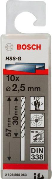 Immagine prodotto Bosch Professional Zubehör Punta PRO Metal HSS-G, 2,5 x 30 x 57 mm (2,5 mm)