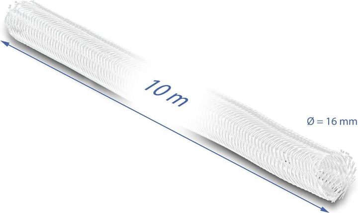 Immagine prodotto Delock Tubo intrecciato a chiusura automatica 10 m x 16 mm bianco (Tubo cavi, 1000 cm)