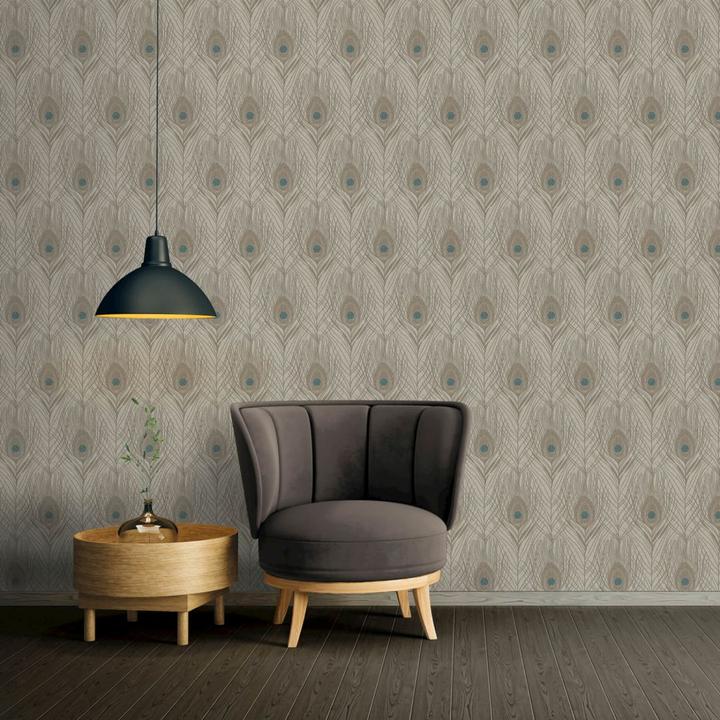 Actual product image Architects Paper Absolutely Chic with peacock feather (53 x 53 cm)