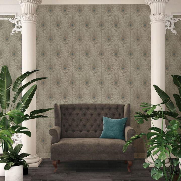 Actual product image Architects Paper Absolutely Chic with peacock feather (53 x 53 cm)