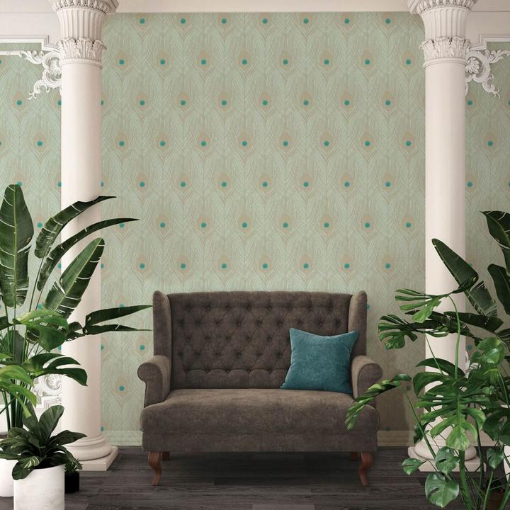 Actual product image Architects Paper Absolutely Chic with Peacock Feather (53 x 53 cm)