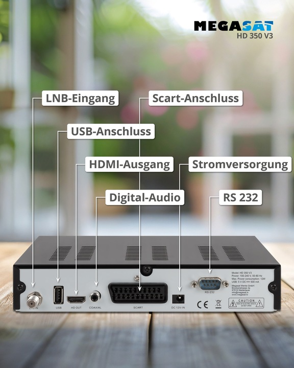 Image du produit Megasat HD 350 V3 - Récepteur de télévision par satellite (4000 Go, DVB-S, DVB-S2)