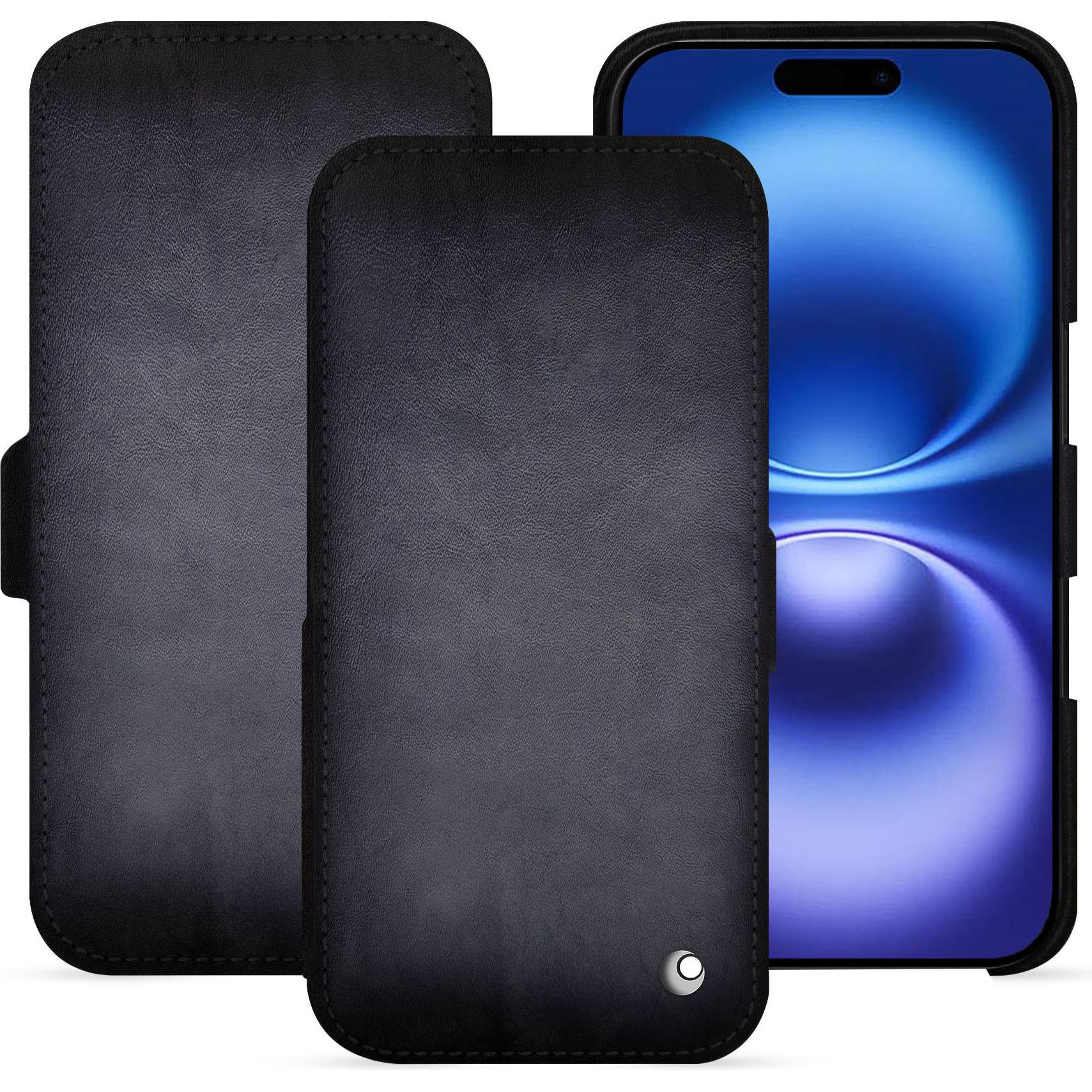 Noreve Lederschutzhülle horizontal (Apple iPhone 16), Smartphone Hülle, Grau