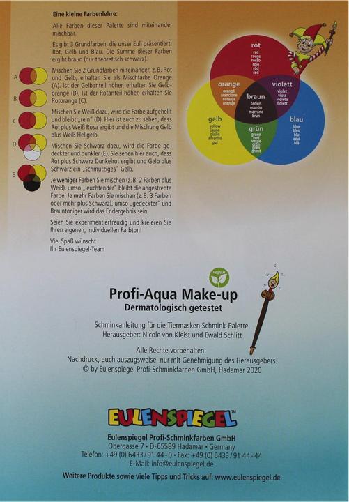 Produktbild Eulenspiegel Tiermasken Schmink-Palette