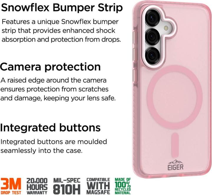Produktbild Eiger 3m Ultra-Protection Magsafe-Case GRS Blizzard Magsafe Case GRS Pink (Samsung Galaxy S25)