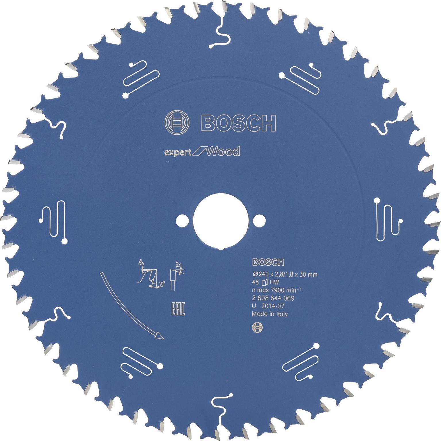 Bosch Professional Zubehör, Sägeblatt, Kreissägeblatt Expert for Wood, 240 x 30 x 2,8 mm, 48