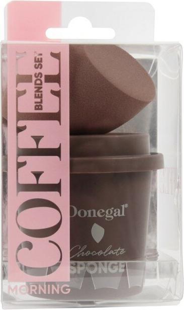 Donegal Gąbka do makijażu Morning Coffee - Chocolate z etui (4352) 1szt