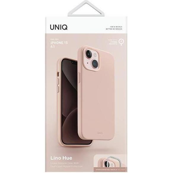 Thumbnail - Uniq etui Lino Hue iPhone 15 6.1" Magclick Charging różowy/blush pink (Apple iPhone 15), Smartphone Hülle, Rosa