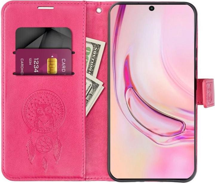 Actual product image OEM Back panel cover MEZZO Book case for SAMSUNG A14 4G / A14 5G dreamcatcher magenta (Samsung Galaxy A14 5G, Samsung Galaxy A14)