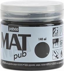 Actual product image Pebeo Acrylic Mat Pub (Ivory Black, 140 ml)