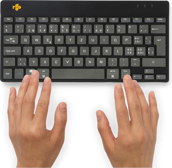 Actual product image R-Go Tools Compact Break R-Go keyboard, QWERTZ (CH), bluetooth, black, Mini, Wireless, Bluetooth, Sc (CH)