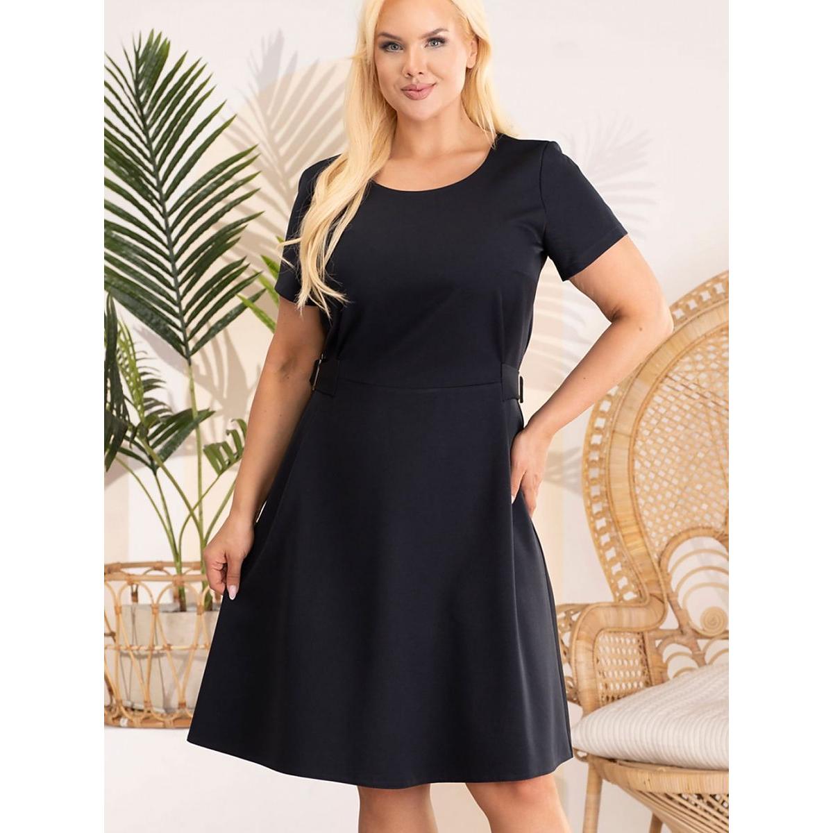 Karko, Damen, Kleider, Plus-Size Kleider, Blau, (48)