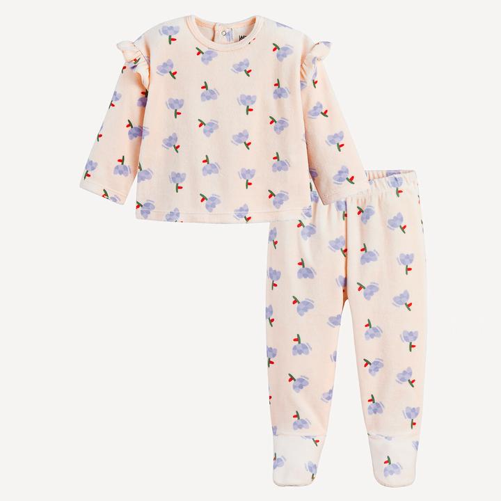 Produktbild La Redoute Collections Zweiteiliger Schlafanzug aus Velours mit Blumenmuster (92)