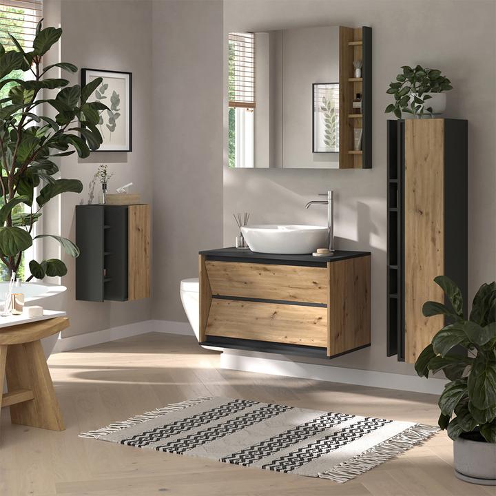 Produktbild Vicco Badmöbel-Set Edelin, Anthrazit/Artisan, 4 Teile