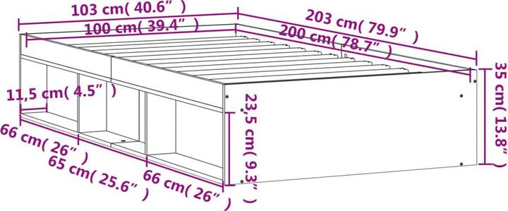 Produktbild vidaXL Bettgestell (100 x 200 cm)