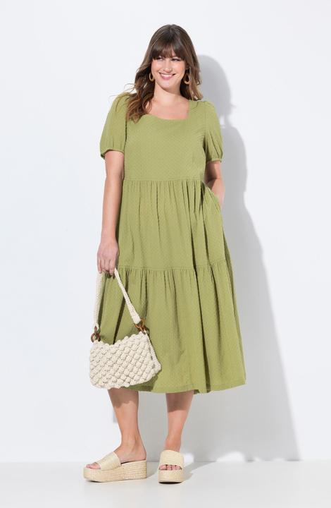 Produktbild Ulla Popken Maxikleid, Carree-Ausschnitt, Puff-Halbarm (54)