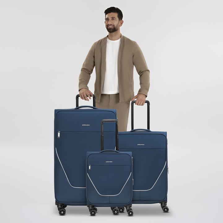 Actual product image Stratic taska 4-wheel suitcase set, 3 pieces, with stretch fold (233 l)