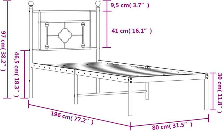 Image du produit vidaXL Bettgestell (75 x 190 cm)