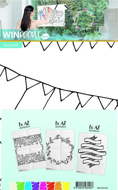 Image du produit Securit Malset A2 Fensterschablone, Rahmen, 3er Set