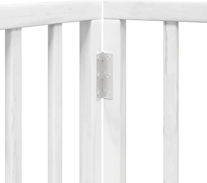 Produktbild vidaXL Hundetor mit Tür Absperrgitter Hunde Schutzgitter Faltbar 6tlg. Weiss Holz (60 cm)