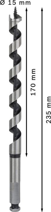 Produktbild Bosch Professional Zubehör PRO Wood Holzschlangenbohrer, 15 x 170 x 235 mm (11.1 mm)