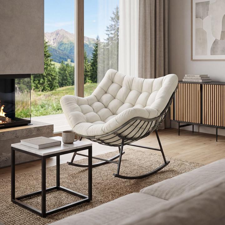 Actual product image tectake Tami Rocking Chair, Upholstered, with Quilted Pattern