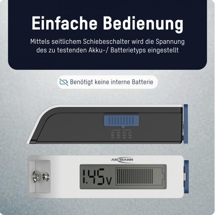Actual product image Ansmann Universal battery tester LC display