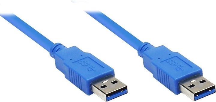 Produktbild Exsys Anschlusskabel USB 3.0 Stecker A an Stecker A, 1m, blau (1 m, USB 3.2 Gen 1)